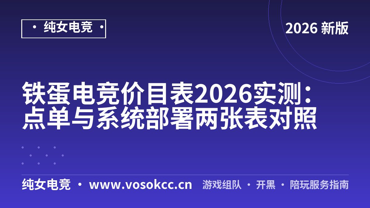 铁蛋电竞价目表2026实测：点单与系统部署两张表对照