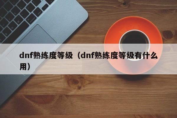 dnf熟练度等级(dnf熟练度等级有什么用)